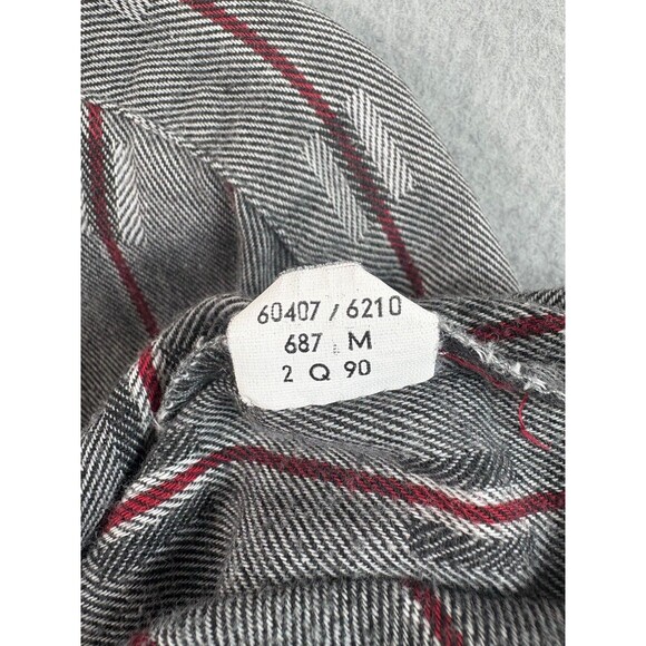 Vintage 90's Levis Sutter Creek Shirt Mens M Gray Red Flannel Cowboy Aztec - Picture 11 of 14